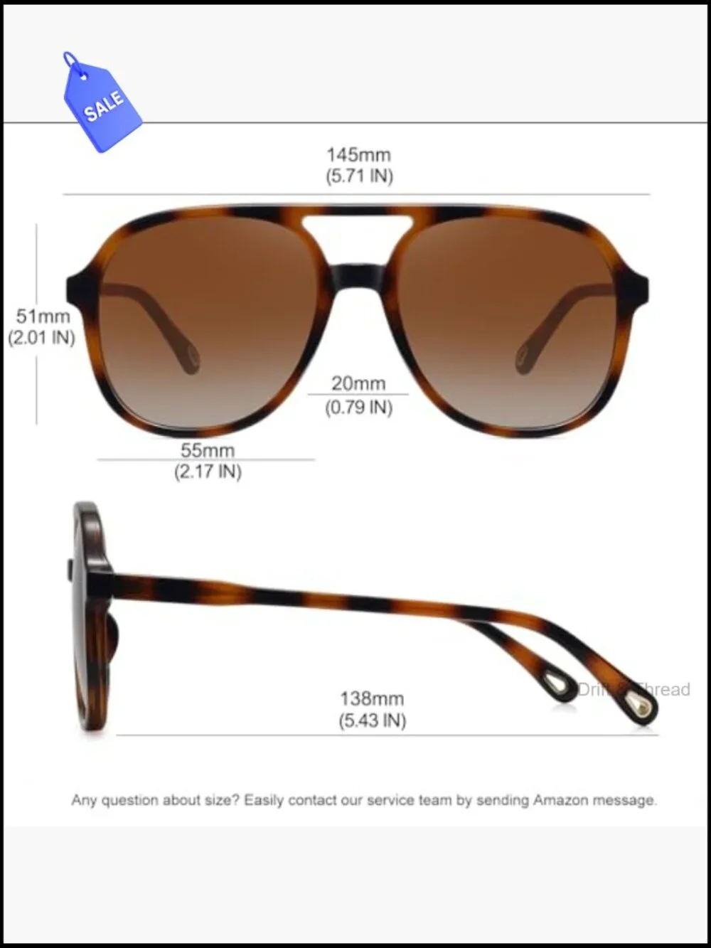 Retro Oversized Aviator Sunglasses 3-Pack UV400 Double Bridge Unisex Pilot